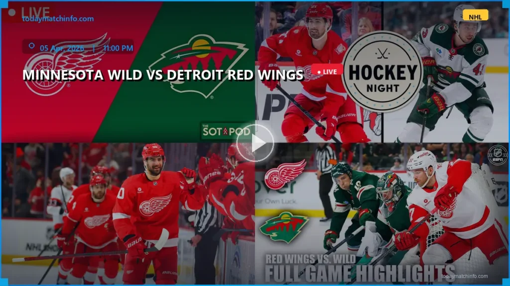Minnesota Wild vs Detroit Red Wings Live Score, Predictions & How to Watch NHL April 5
