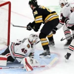 Lindholm OT Goal Lifts Bruins Past Blackhawks as Pastrnak Passes Bergeron
